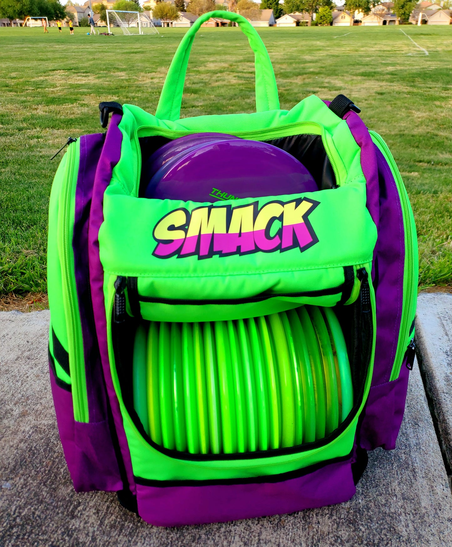 The Joker Edition - Neon Green & Purple Disc Golf Backpack