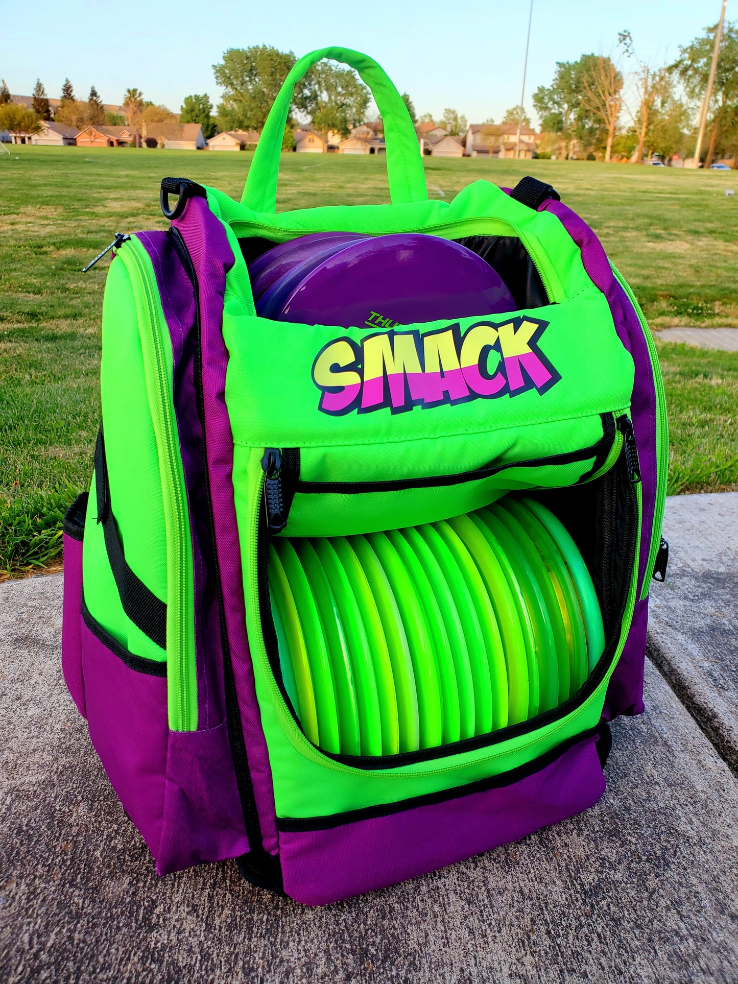 The Joker Edition - Neon Green & Purple Disc Golf Backpack