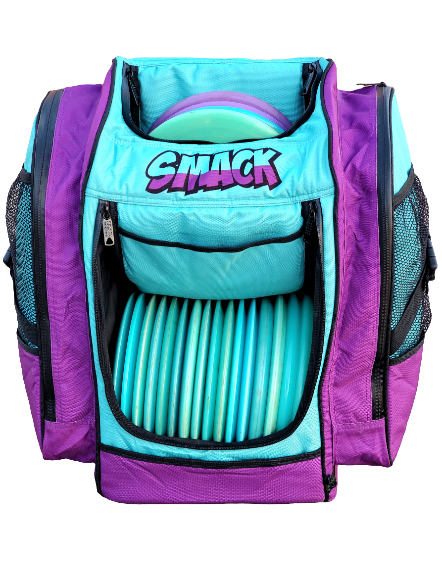 Buzz City Edition Purple & Aqua Disc Golf Backpack