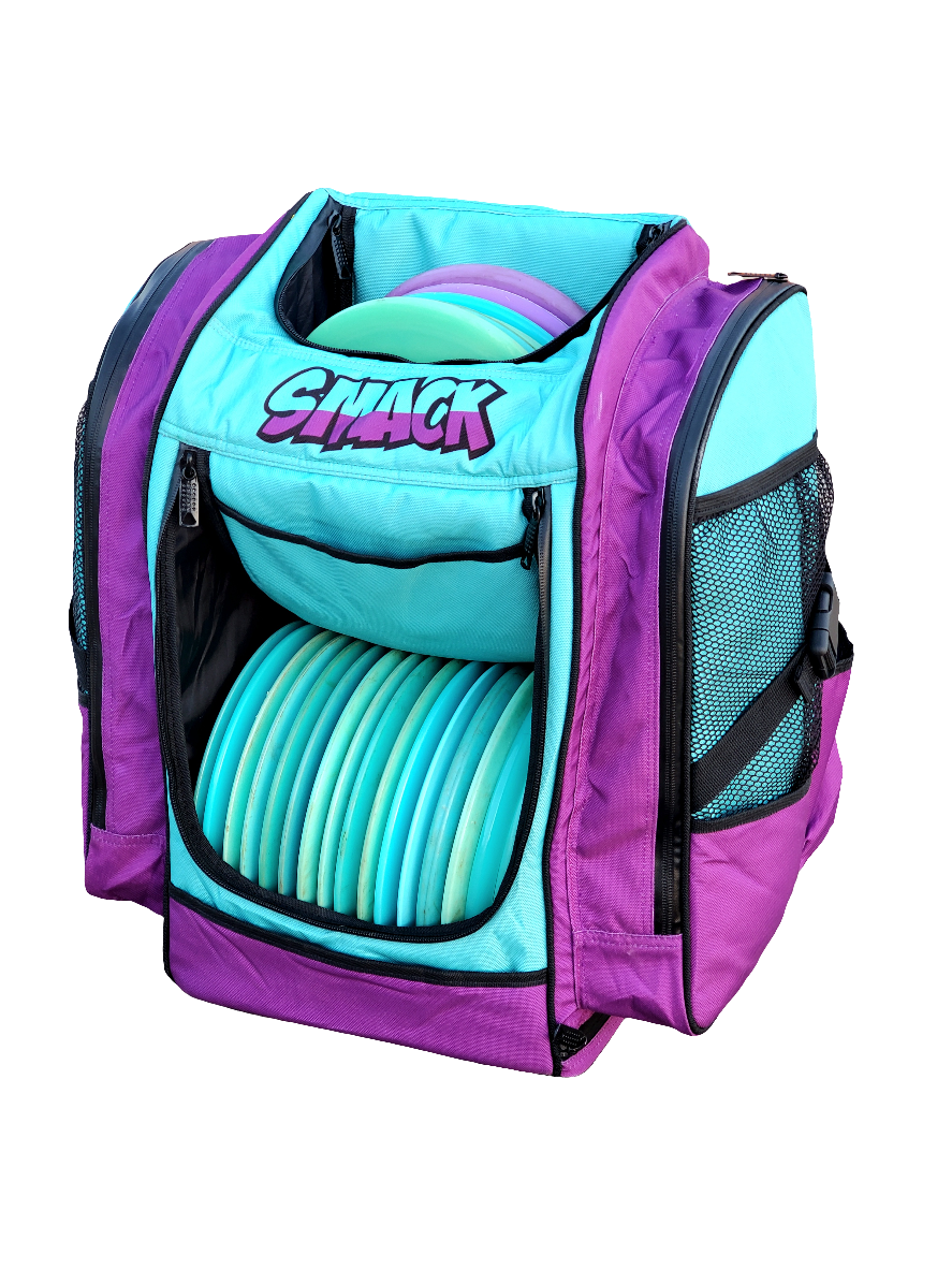 Buzz City Edition Purple & Aqua Disc Golf Backpack