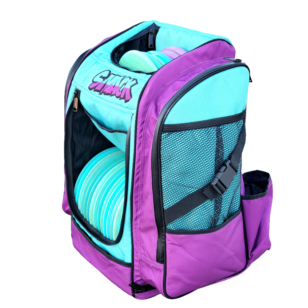 Buzz City Edition Purple & Aqua Disc Golf Backpack