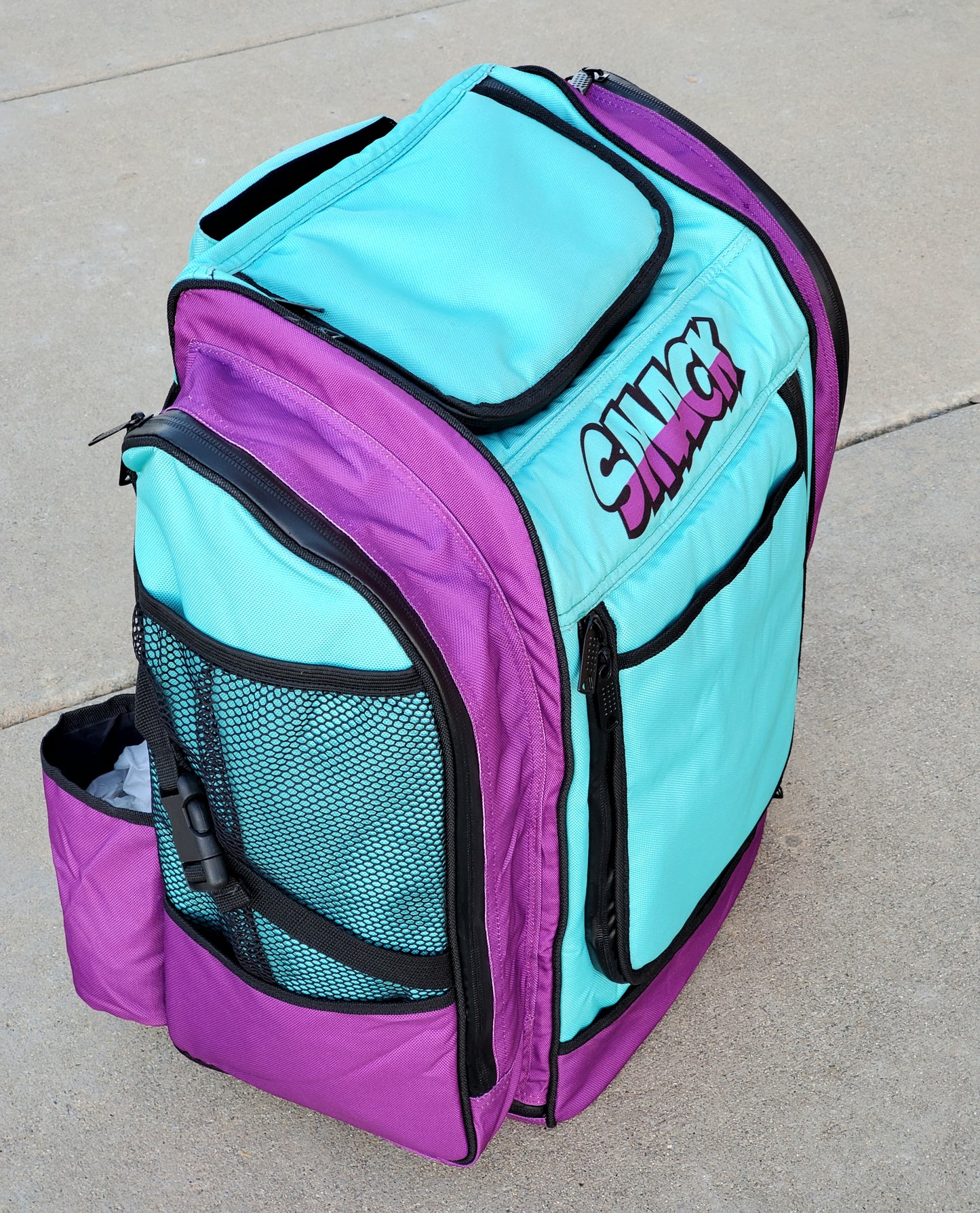 Buzz City Edition Purple & Aqua Disc Golf Backpack