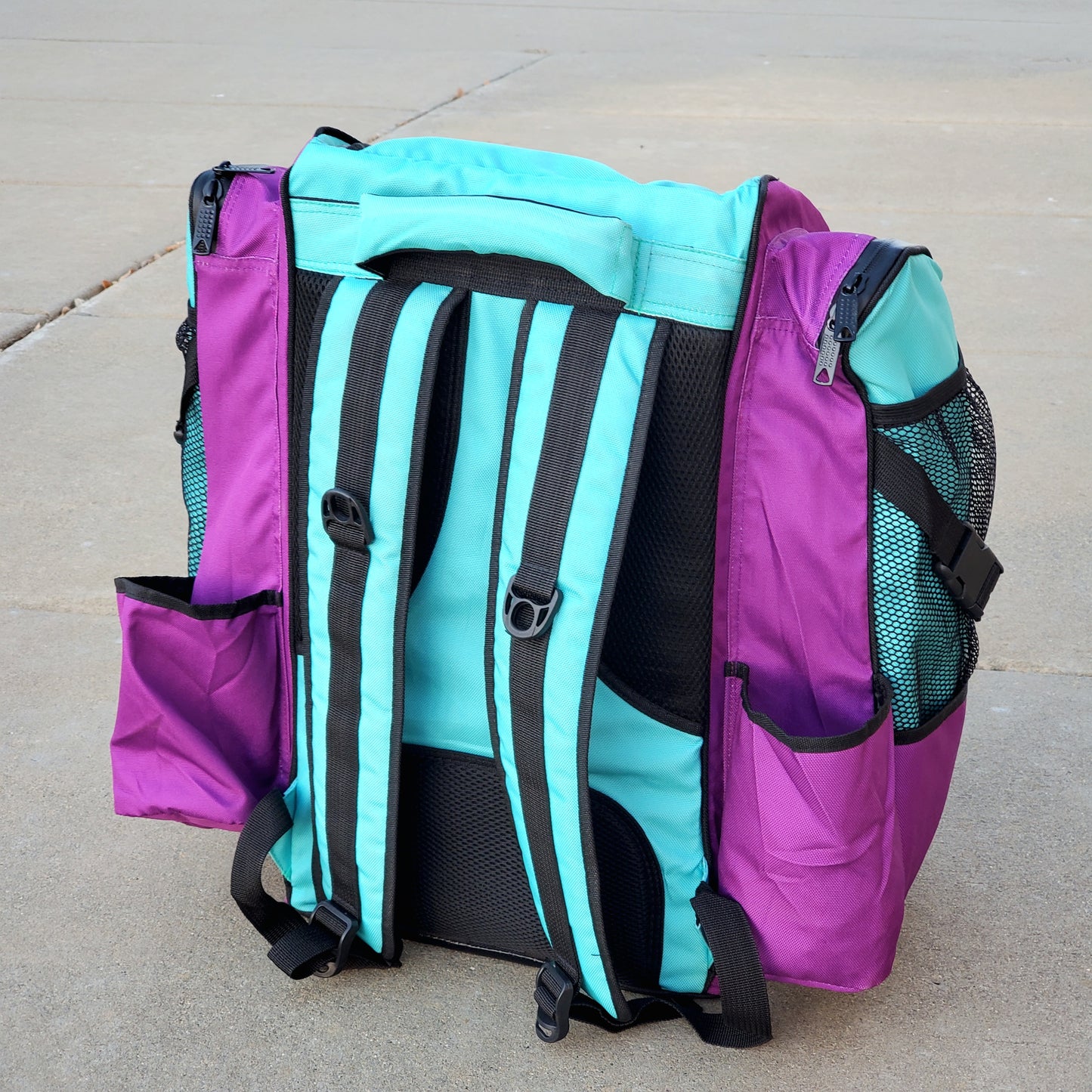 Buzz City Edition Purple & Aqua Disc Golf Backpack