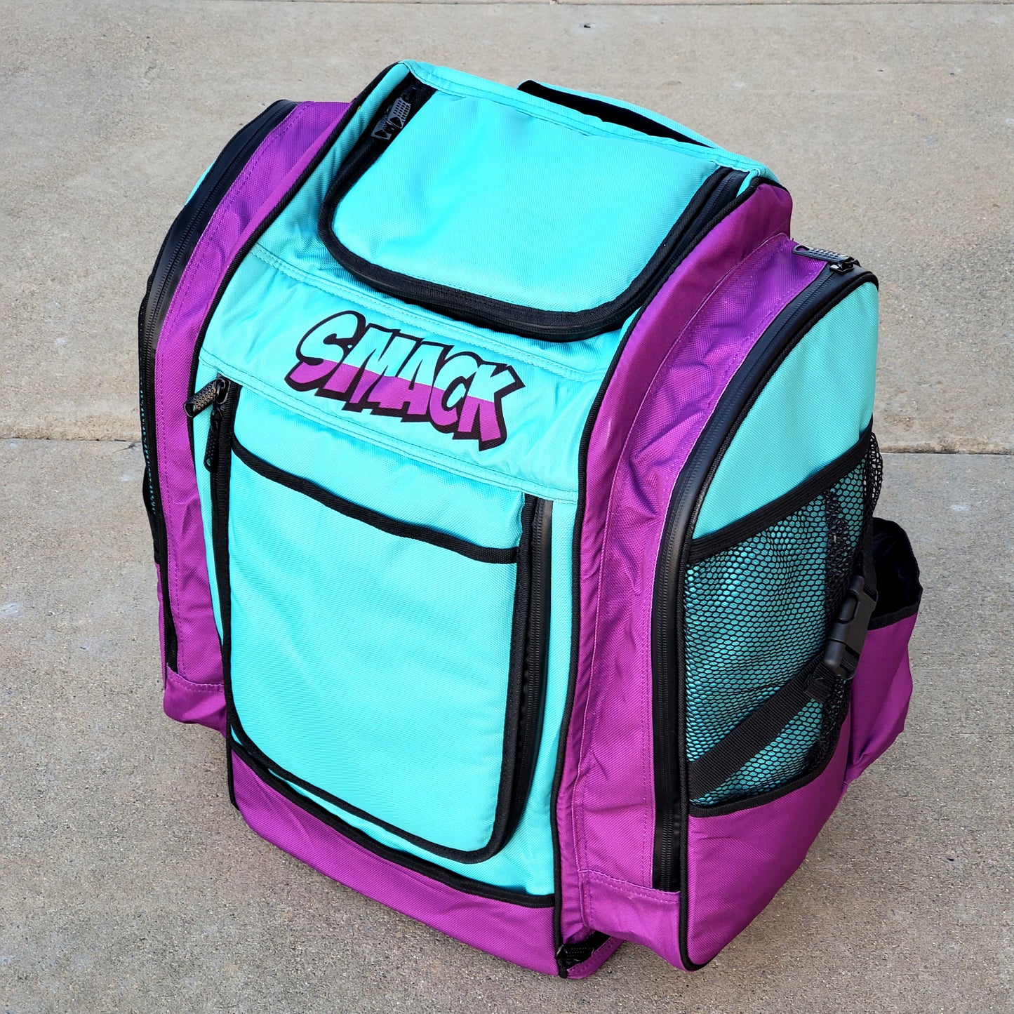 Buzz City Edition Purple & Aqua Disc Golf Backpack