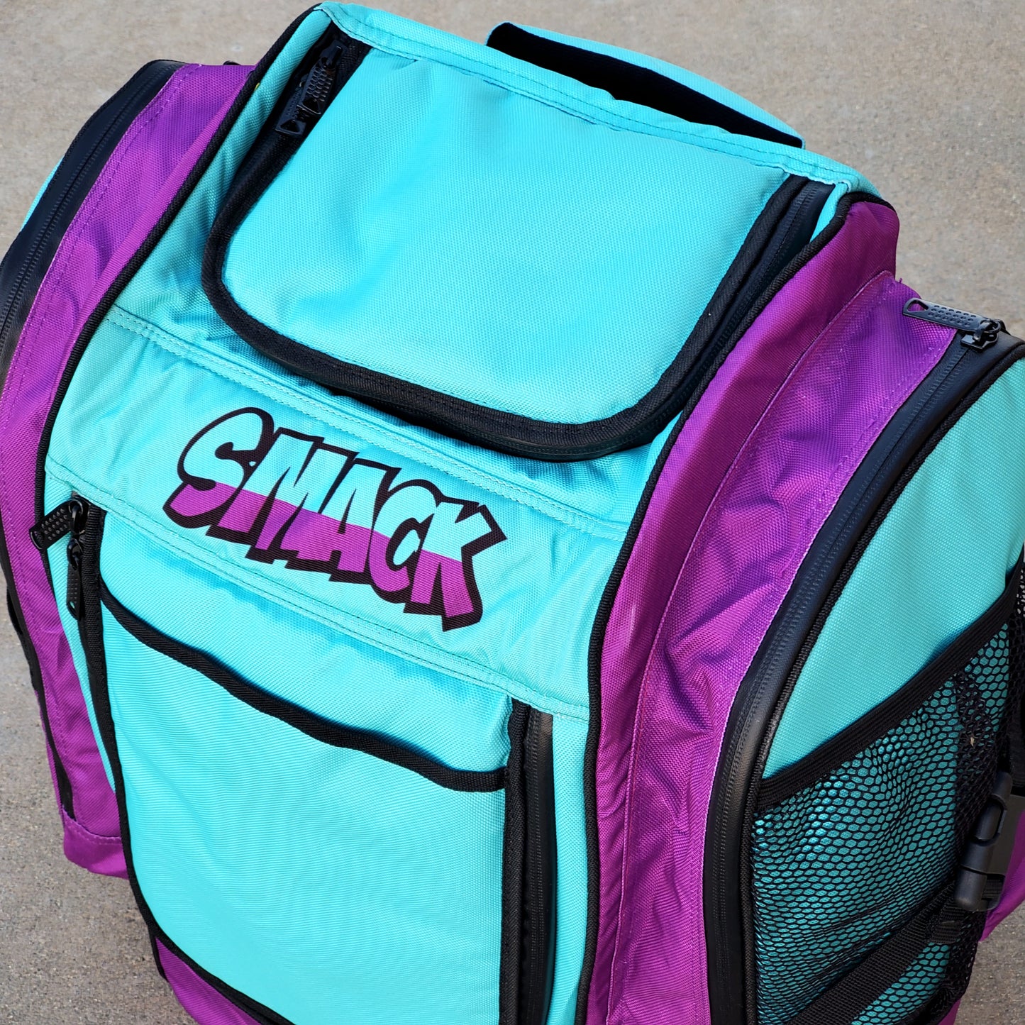 Buzz City Edition Purple & Aqua Disc Golf Backpack