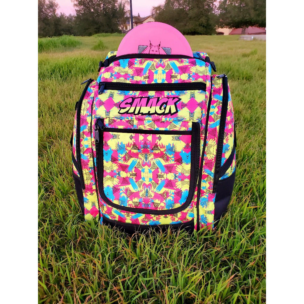 loud neon disc golf backpack