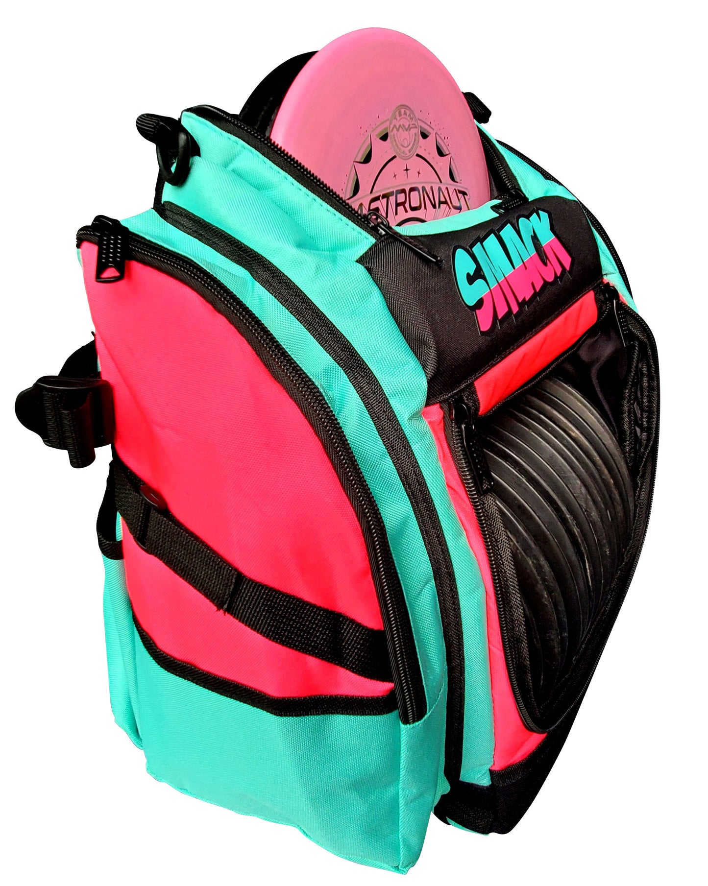 South Beach 3.0 Jr Edition, Neon Pink and Teal Disc Golf Backpack