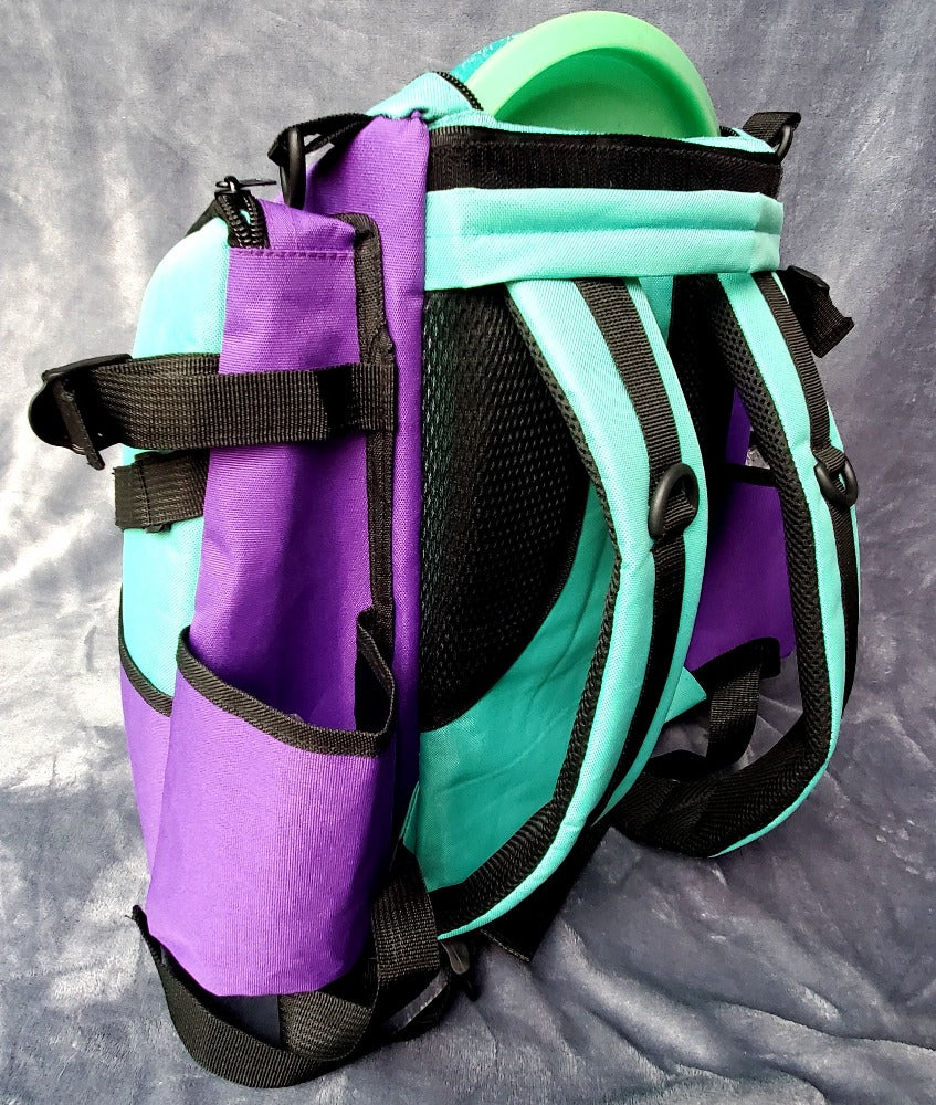 colorful disc golf backpack