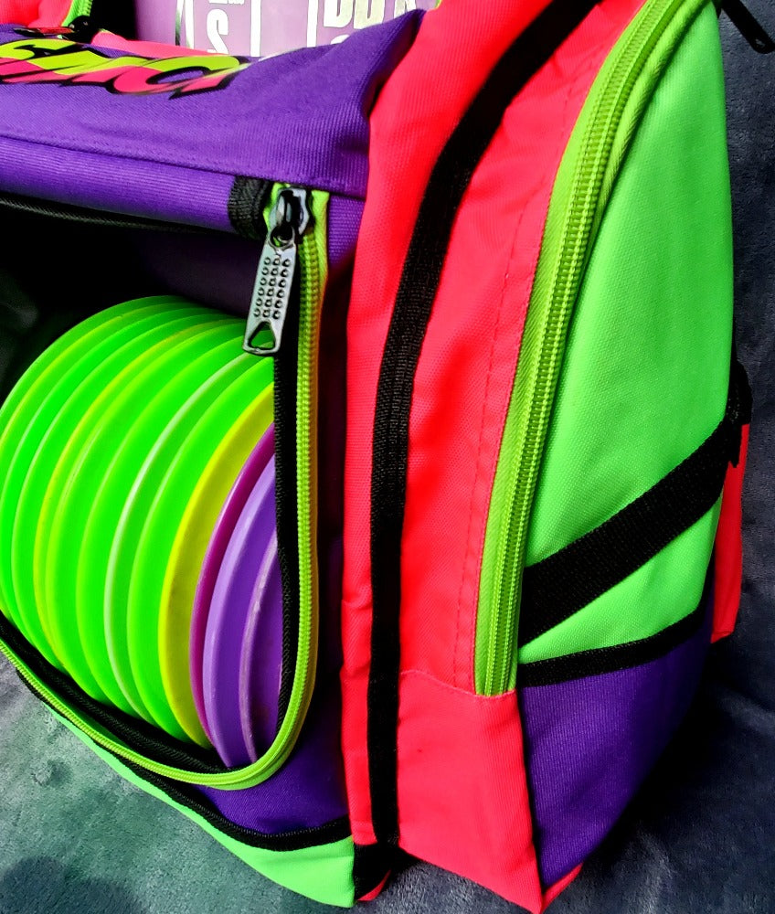 pink  Green And Purple Disc Golf Backpack