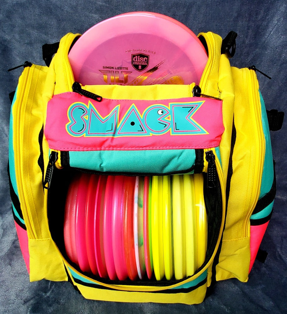 ms pac man disc golf backpack