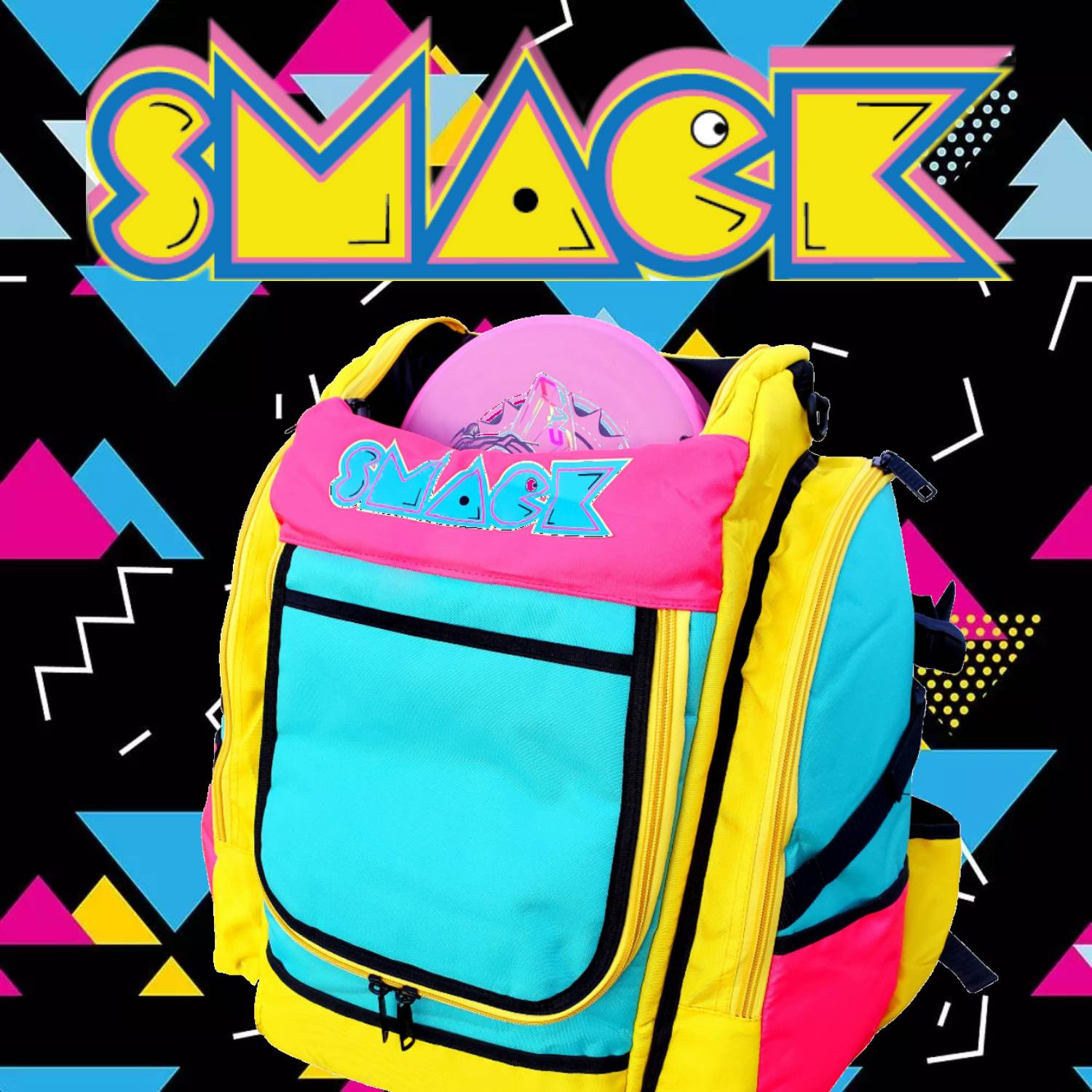 The Highlighter Edition - Orange Yellow & Pink Disc Golf Backpack – SmackDG